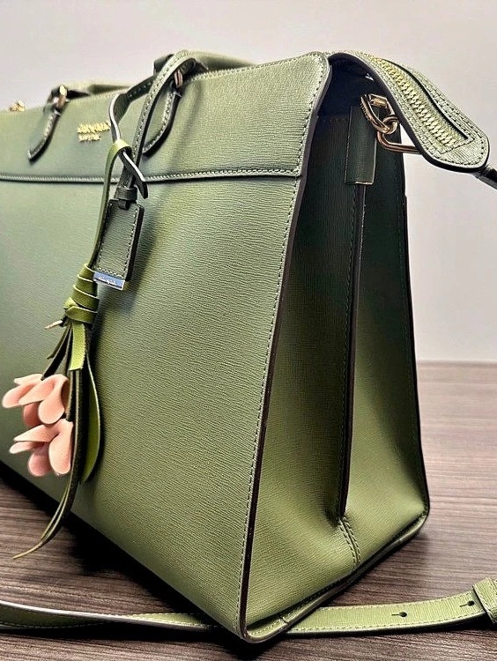 Kate Spade Morgan Laptop Bag Green Leather Like New
